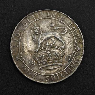 【淘币小摊】限时拍第八百三十九拍  散币银币场  满百包邮可预留两周  周一统一发货  - 英国1917年乔治五世一先令银币参考银价87