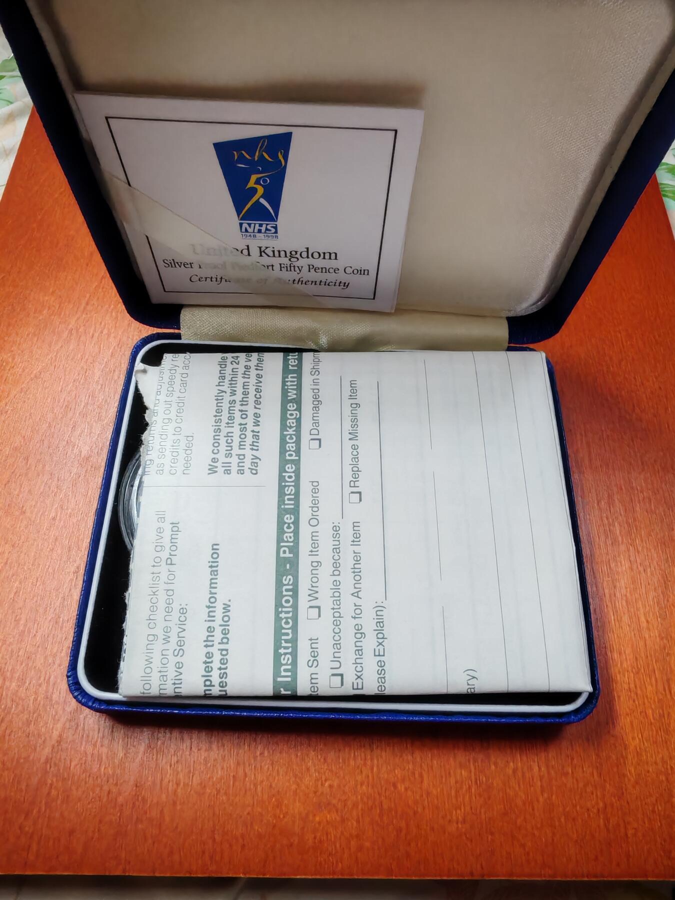 长老汇蛇年精选第九十一场拍卖 1998英国2枚50便士精制加厚银币套装，共32克925银，盒证全，各1万枚