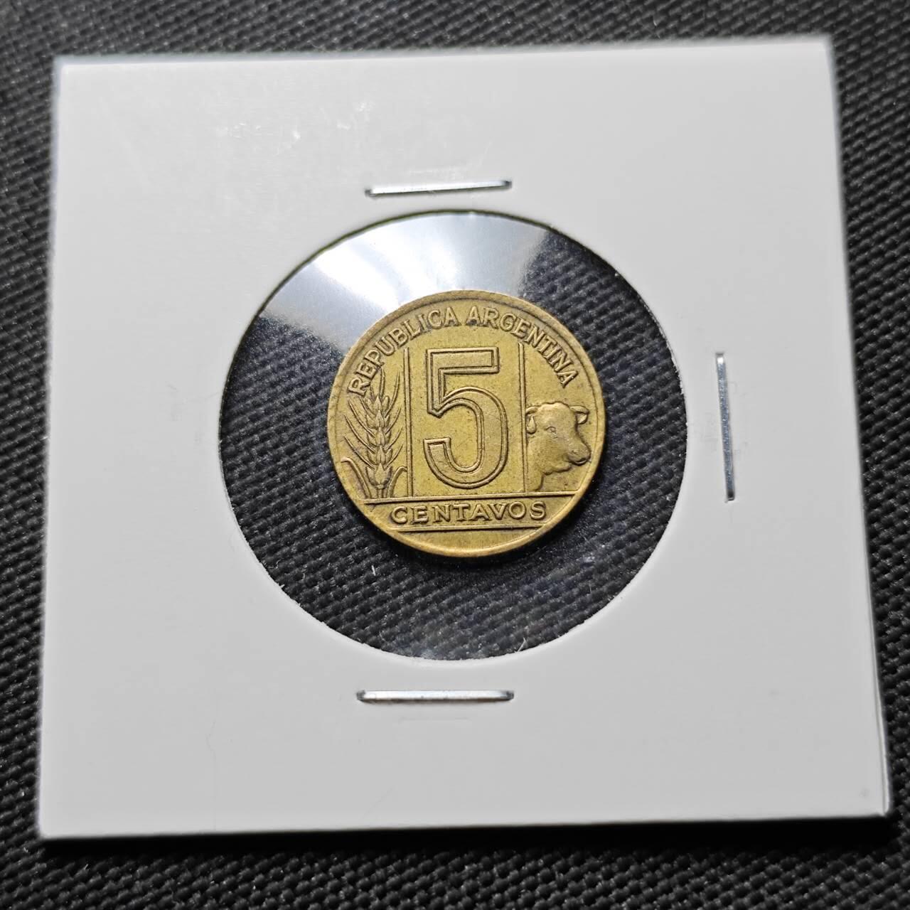 KK钱币收藏小铺  第384期  2月预留时间 周末发货  1944阿根廷5分铜币