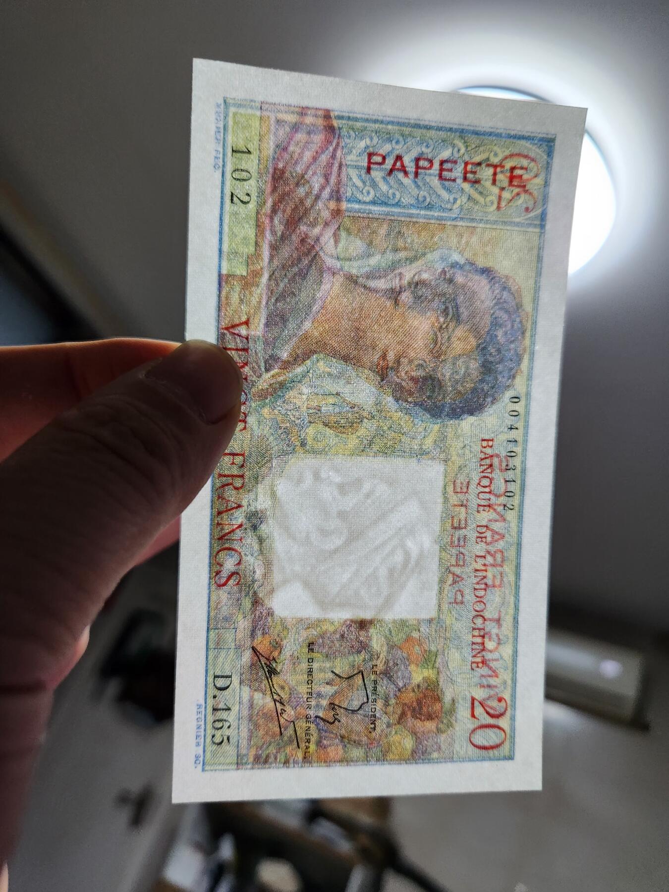 1月2号晚上8点 外国纸币自动截拍第78场 大溪地 几乎全新