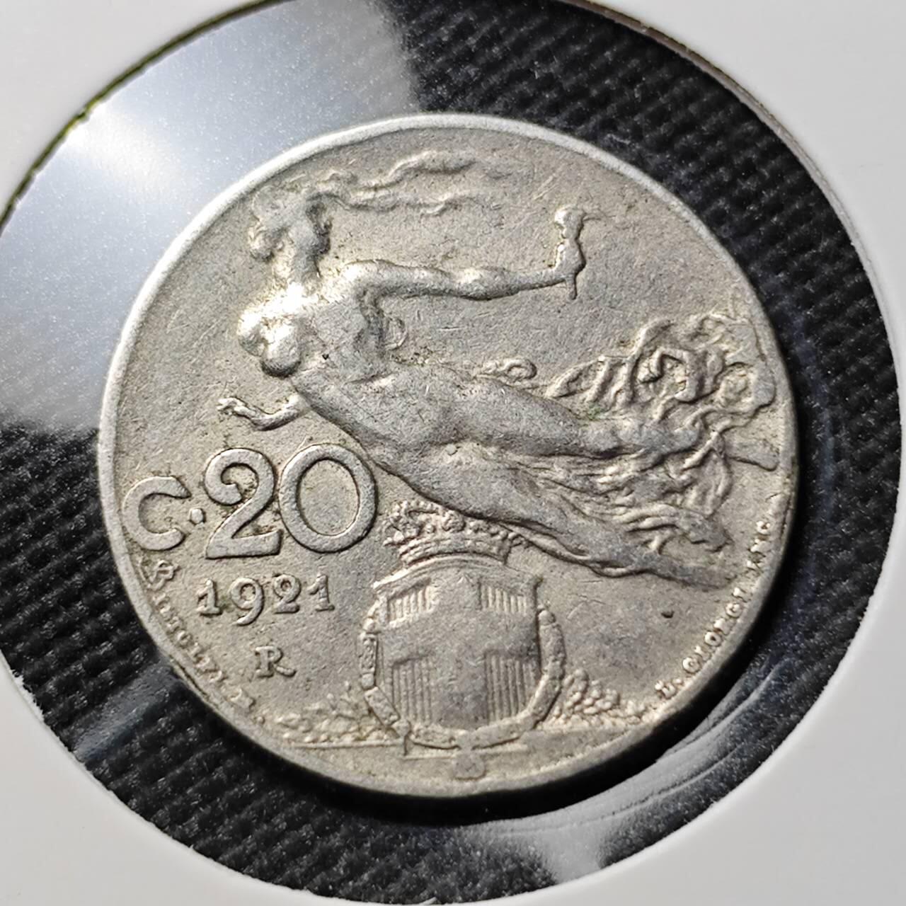 KK钱币收藏小铺  第384期  2月预留时间 周末发货  1921意大利10分 飞天女神