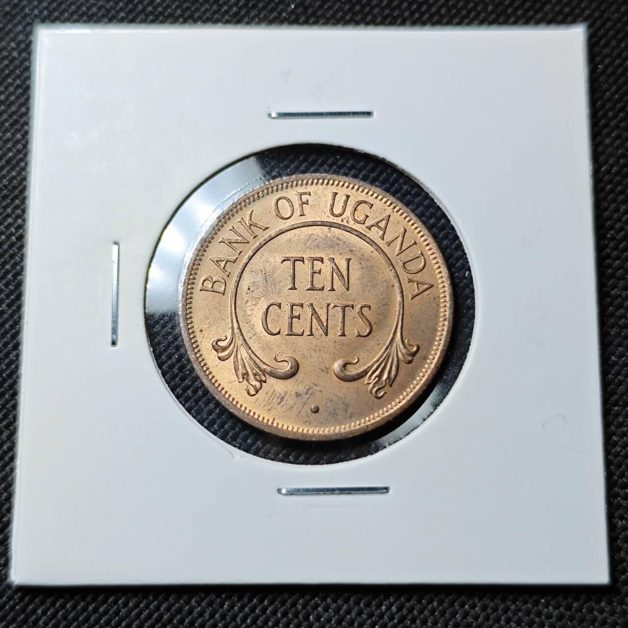 KK钱币收藏小铺  第383期  2月预留时间 周末发货  1966乌干达10分铜币 好品