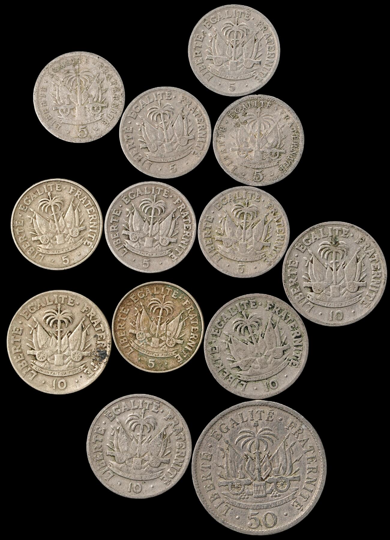 修遠堂世界钱币第一百期 海地硬币一组