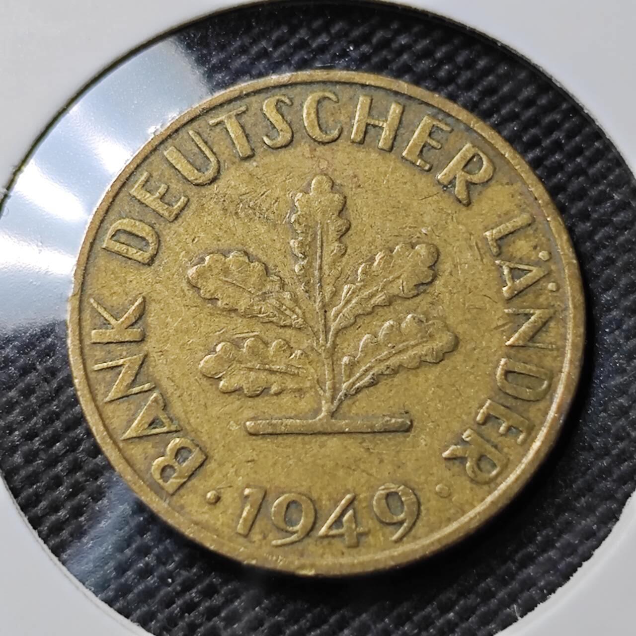 KK钱币收藏小铺  第385期  2月预留时间 周末发货  1949德国50芬尼 银行版