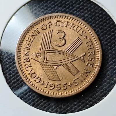 KK钱币收藏小铺  第383期  2月预留时间 周末发货 -  英属塞浦路斯3米尔铜币 好品