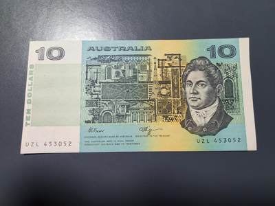 1月2号晚上8点 外国纸币自动截拍第78场 - 澳大利亚10元 近新极美品 签名4