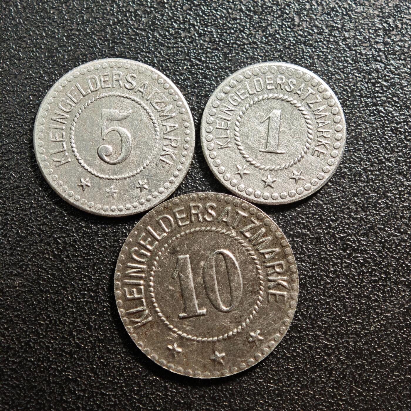 【德藏】世界币章拍卖第160期 德国 德紧硬币 3枚一组