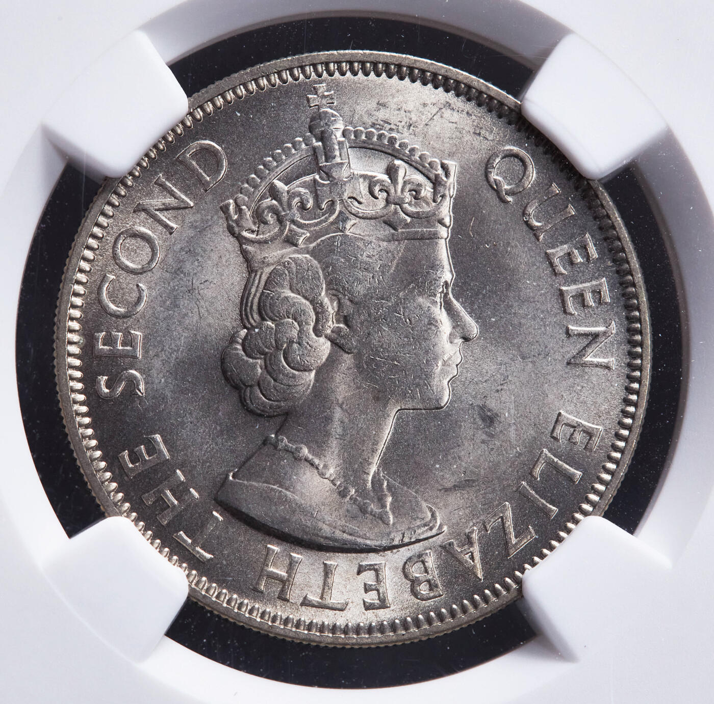 【俄甄集藏】2026年(046)01-07 星期三 晚 19:30 全场包邮 英属塞浦路斯1955年伊丽莎白二世帆船100米尔镍币，NGC MS65，转光品相