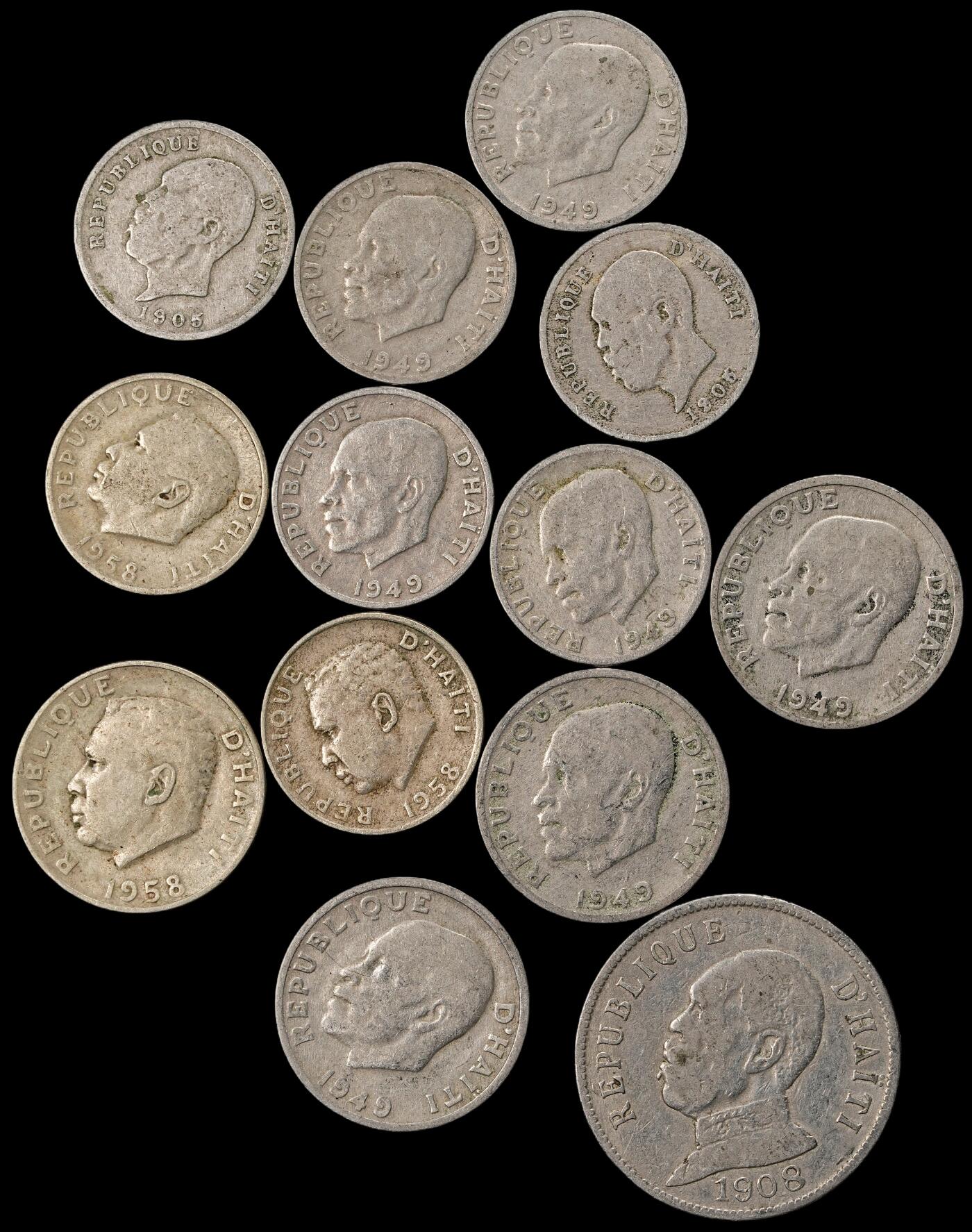 修遠堂世界钱币第一百期 海地硬币一组