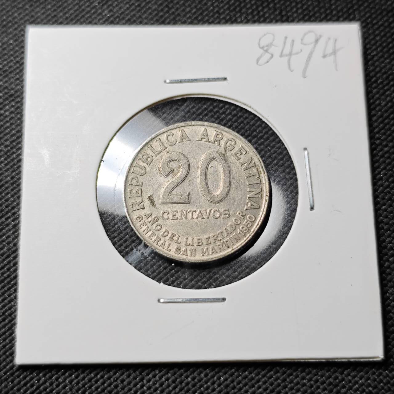 KK钱币收藏小铺  第384期  2月预留时间 周末发货  阿根廷20分纪念币