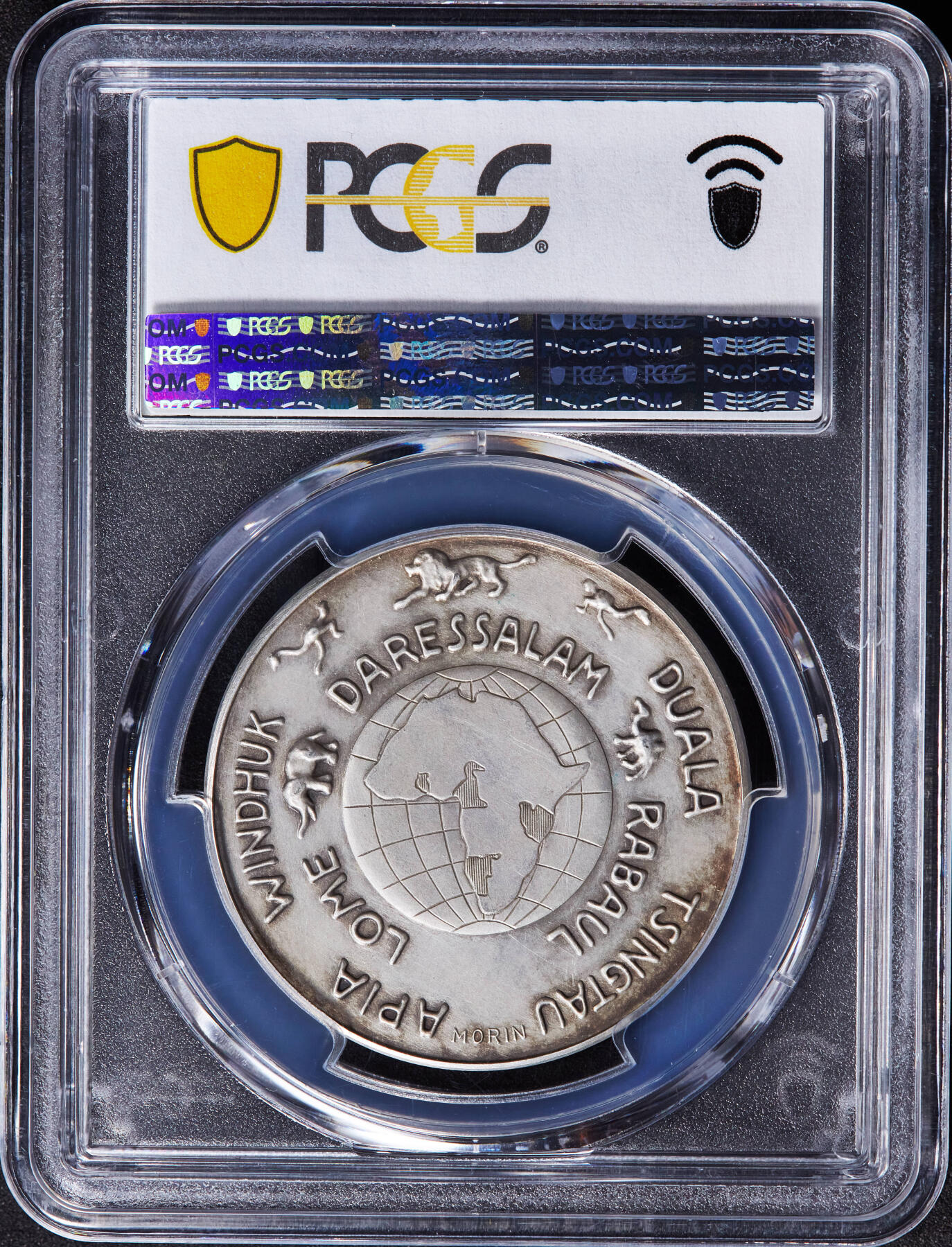 【俄甄集藏】2026年(046)01-07 星期三 晚 19:30 全场包邮 德国第三帝国1933年纪念开拓殖民地50周年银章，PCGS SP62，背面地名包含德占青岛（1897年德国强占胶州，德国第一块殖民地是1883年德属西南非洲，今纳米比亚共和国境内），经典品种，黄油彩包浆