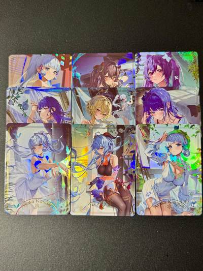 NO.20.5 好又多妹卡大赏，祝你新年旺桃花~只能从此链接进的专场！新店点关注不迷路~每周一站式配齐，方便凑单！（周5晚9点截拍，卖家送拍免费！） - 京珞卡牌 原神睡衣 1套9张 彩闪