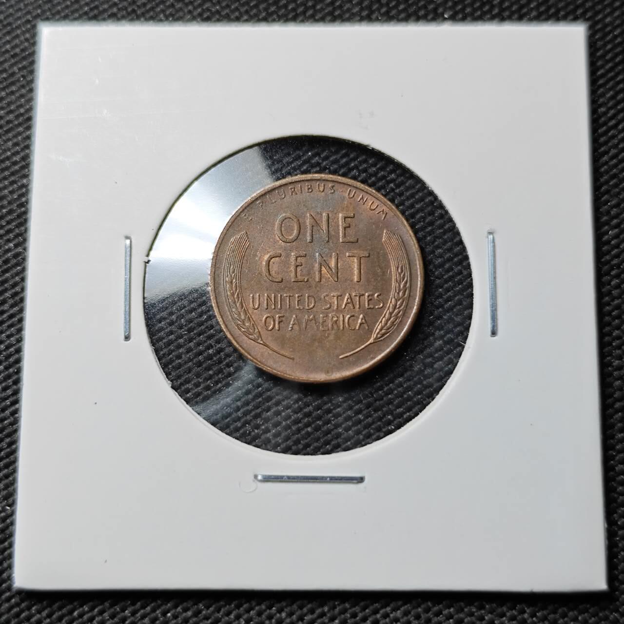 KK钱币收藏小铺  第383期  2月预留时间 周末发货  1947美国麦穗一分铜币