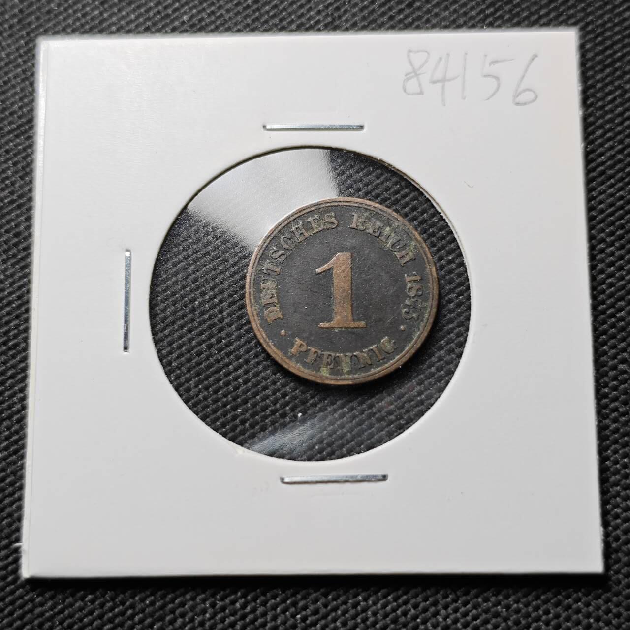 KK钱币收藏小铺  第384期  2月预留时间 周末发货  1873德国1芬尼