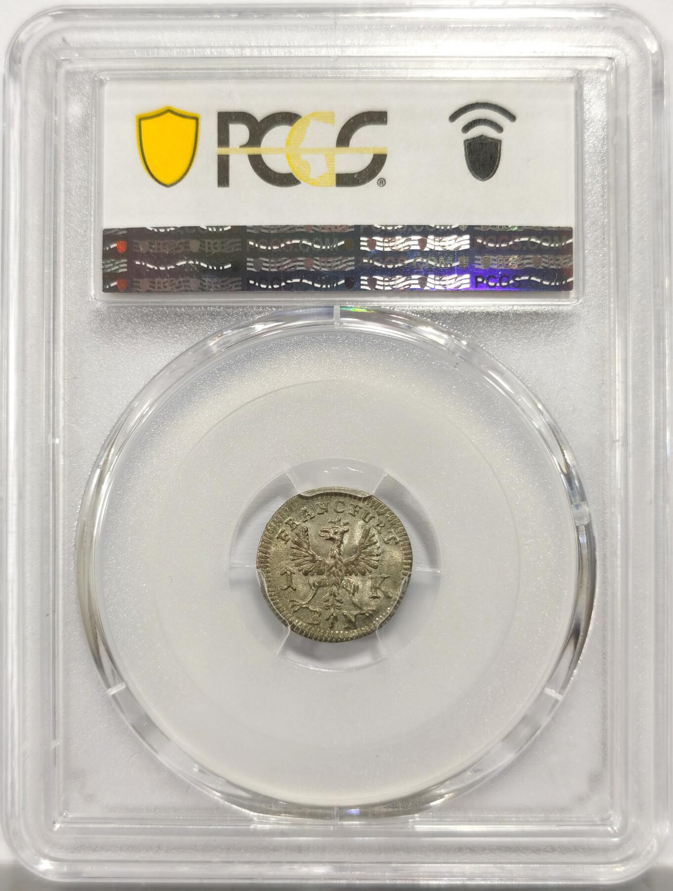 博洋堂“岁启嘉年”2026新年精品大拍专场暨第155期（全场包邮） PCGS MS66 PCGS冠军分数 1773年德国法兰克福城市景观克鲁泽银币。非常少见的18世纪法兰克福景观系列，细节丝毫不逊于城市景观泰勒，纤毫毕现。性价比极高的品种，法兰克福类似年份63分的景观泰勒已经快4万了，66分的早期景观系列会是广大藏家的高性价比选择