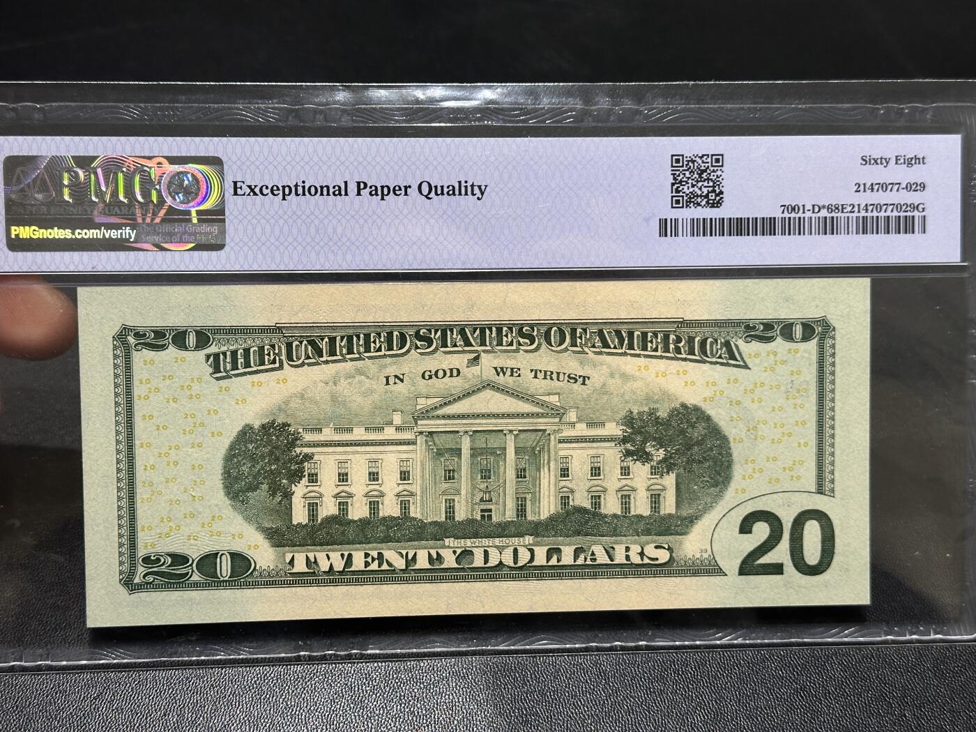 🎉🎉🎉《外钞收藏家》第六百期（年度庆典场）（本平台长期征集拍品、欢迎藏友们联系合作）❤️❤️❤️ 2017年美国彩版20美元 PMG68高分 补号