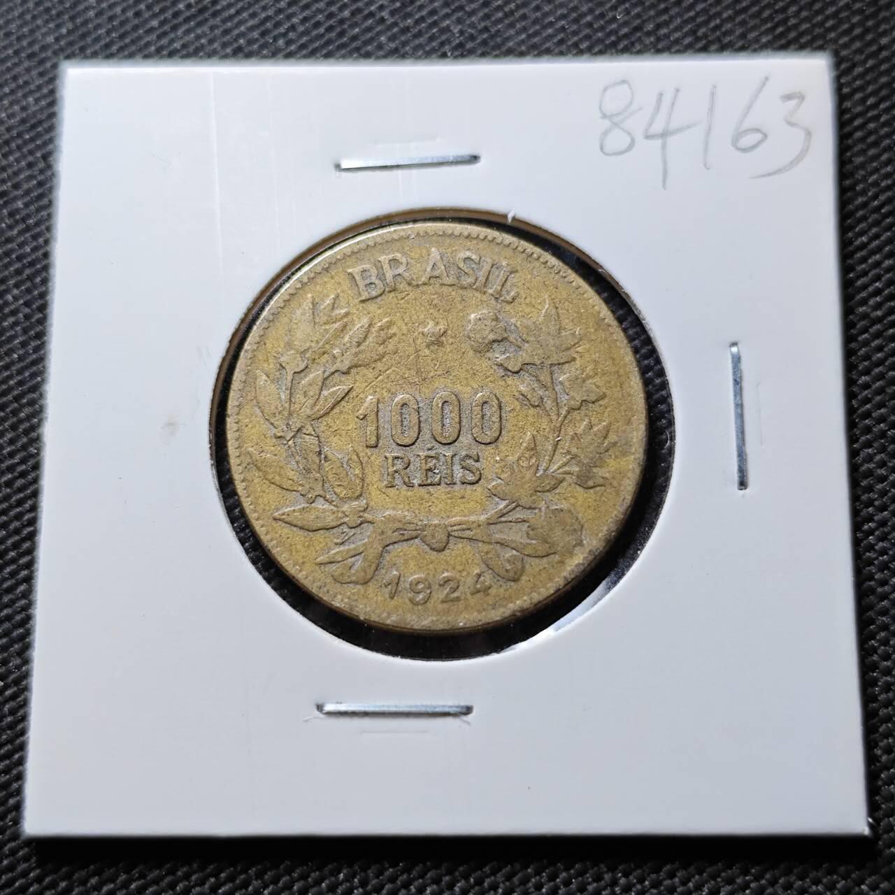 KK钱币收藏小铺  第384期  2月预留时间 周末发货  1924巴西1000瑞斯铜币