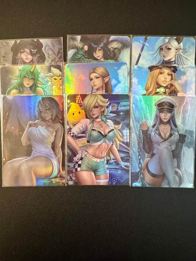 NO.20.5 好又多妹卡大赏，祝你新年旺桃花~只能从此链接进的专场！新店点关注不迷路~每周一站式配齐，方便凑单！（周5晚9点截拍，卖家送拍免费！） - 嘎嘎鸭 早期ACG美女9张 双面卡 折光彩闪