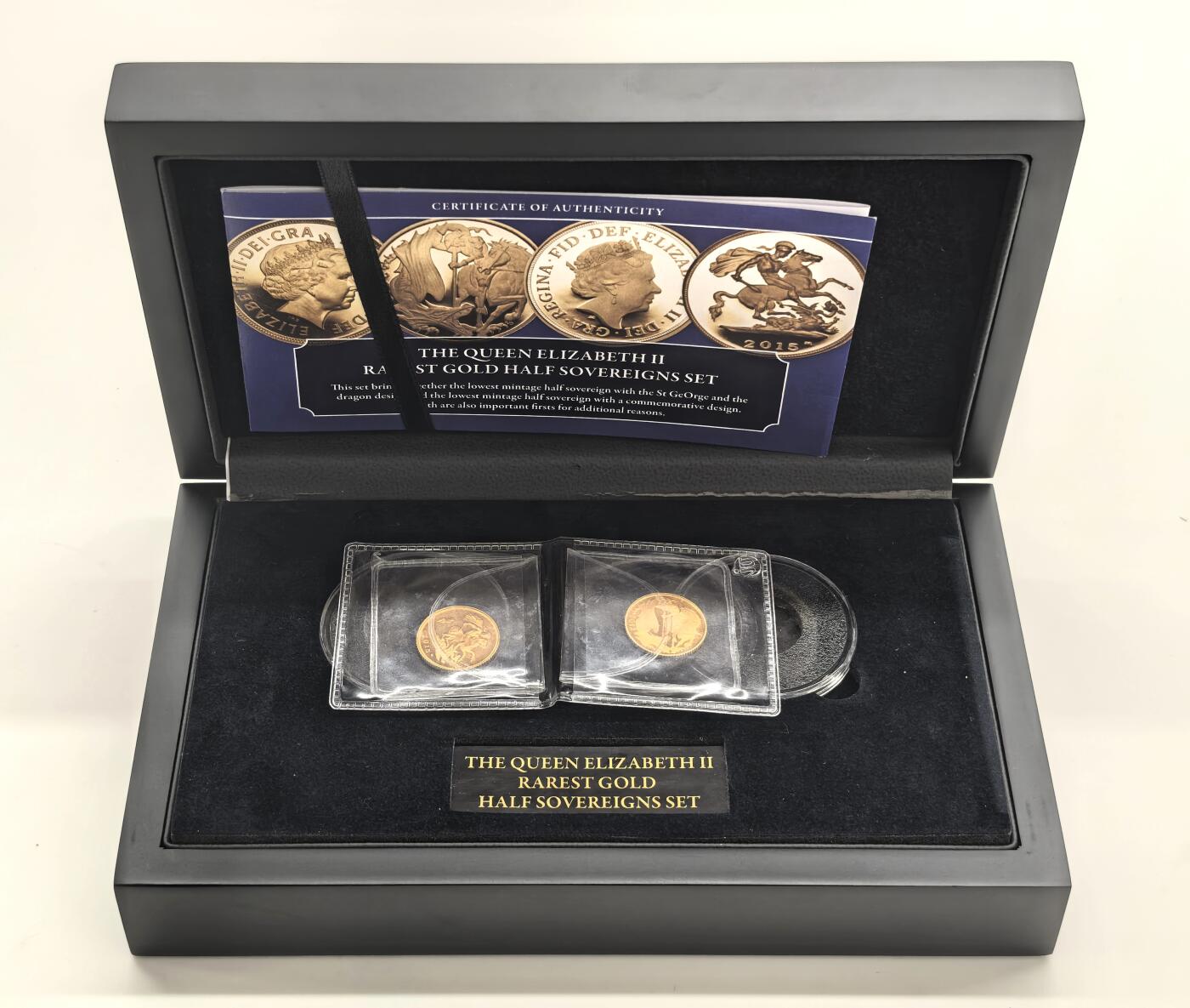 博洋堂“岁启嘉年”2026新年精品大拍专场暨第155期（全场包邮） 英国2012-15年伊丽莎白二世半索维林金币两枚 带原盒证书 限量版 2枚共8克917金