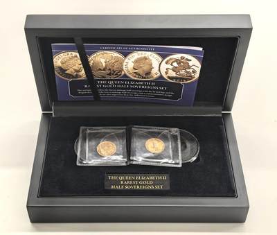 博洋堂“岁启嘉年”2026新年精品大拍专场暨第155期（全场包邮） - 英国2012-15年伊丽莎白二世半索维林金币两枚 带原盒证书 限量版 2枚共8克917金