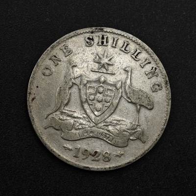 【淘币小摊】限时拍第八百三十九拍  散币银币场  满百包邮可预留两周  周一统一发货  - 澳大利亚1928年乔治五世一先令银币参考银价87