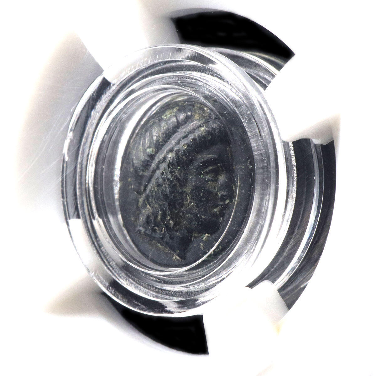 精美古希腊太阳神阿波罗和里拉琴铜币b15-37