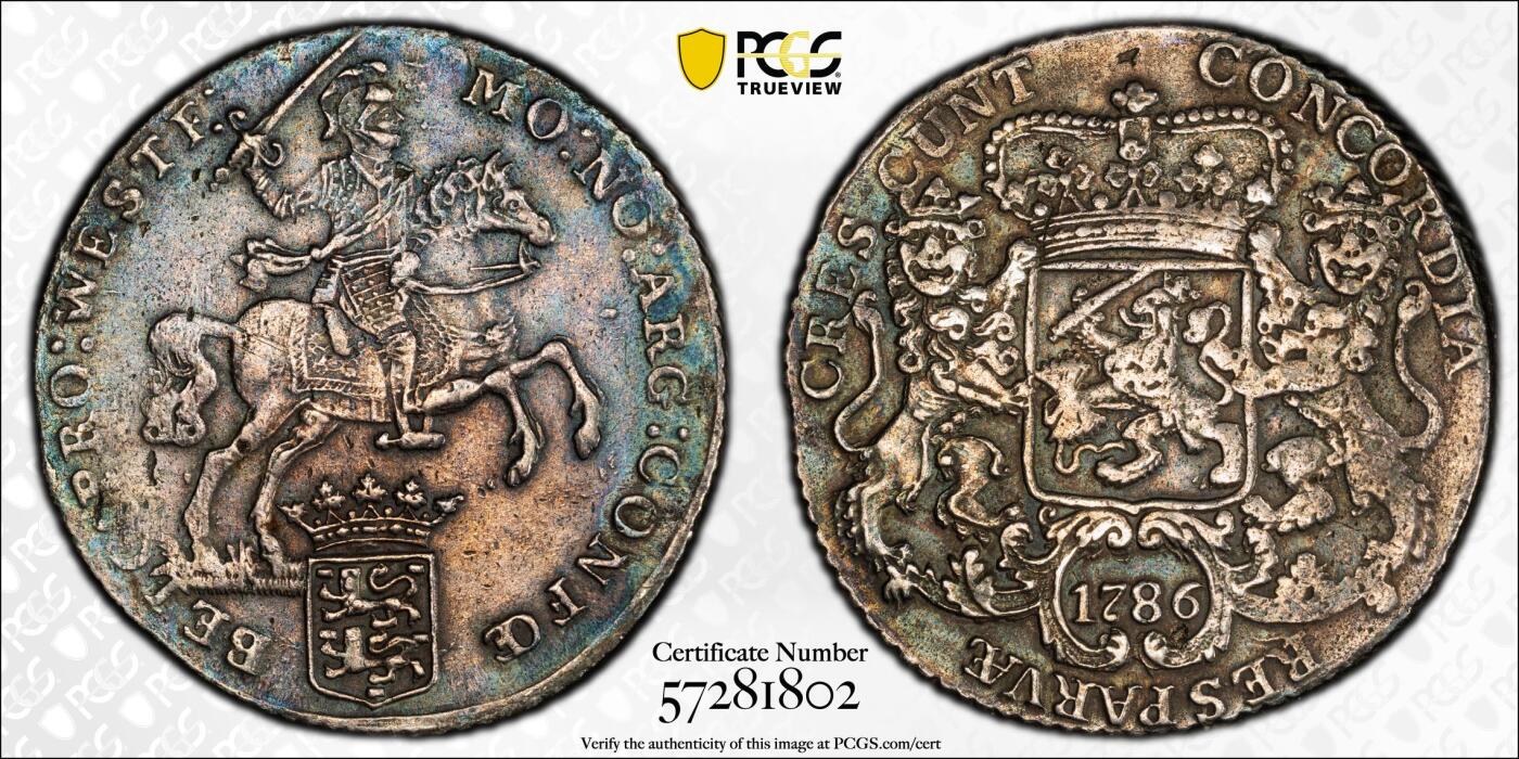 博洋堂“岁启嘉年”2026新年精品大拍专场暨第155期（全场包邮） PCGS XF 荷兰1786年西弗里斯兰省1杜卡特马剑大银币