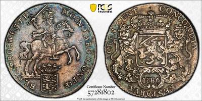 博洋堂“岁启嘉年”2026新年精品大拍专场暨第155期（全场包邮） - PCGS XF 荷兰1786年西弗里斯兰省1杜卡特马剑大银币