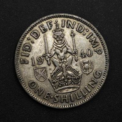 【淘币小摊】限时拍第八百三十九拍  散币银币场  满百包邮可预留两周  周一统一发货  - 英国1940年乔治六世一先令银币参考银价47