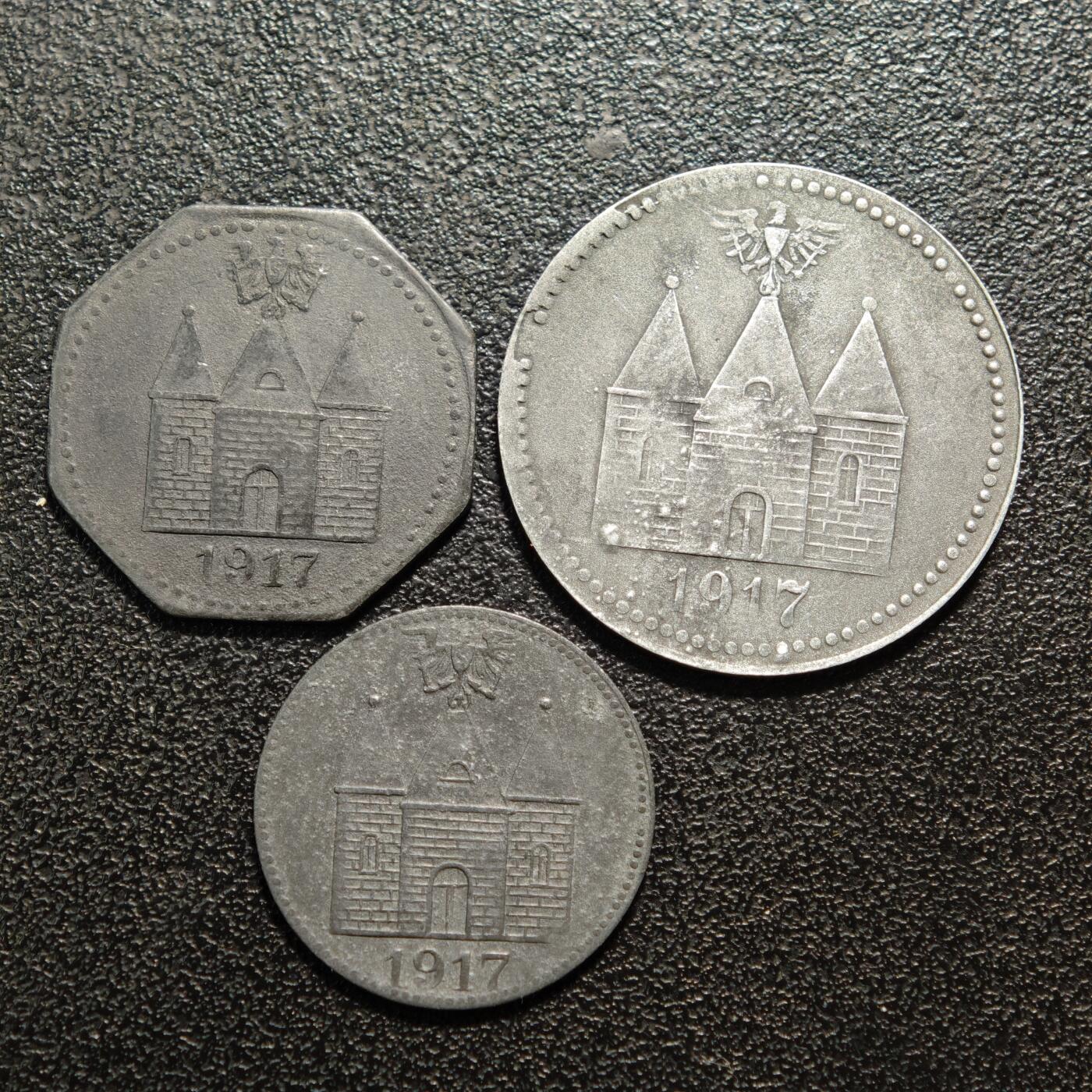 【德藏】世界币章拍卖第160期 德国 德紧硬币 3枚一组