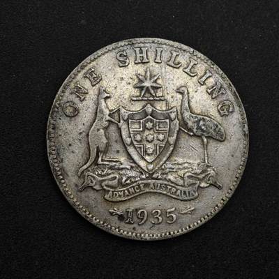 【淘币小摊】限时拍第八百三十九拍  散币银币场  满百包邮可预留两周  周一统一发货  - 澳大利亚1935年乔治五世一先令银币参考银价87