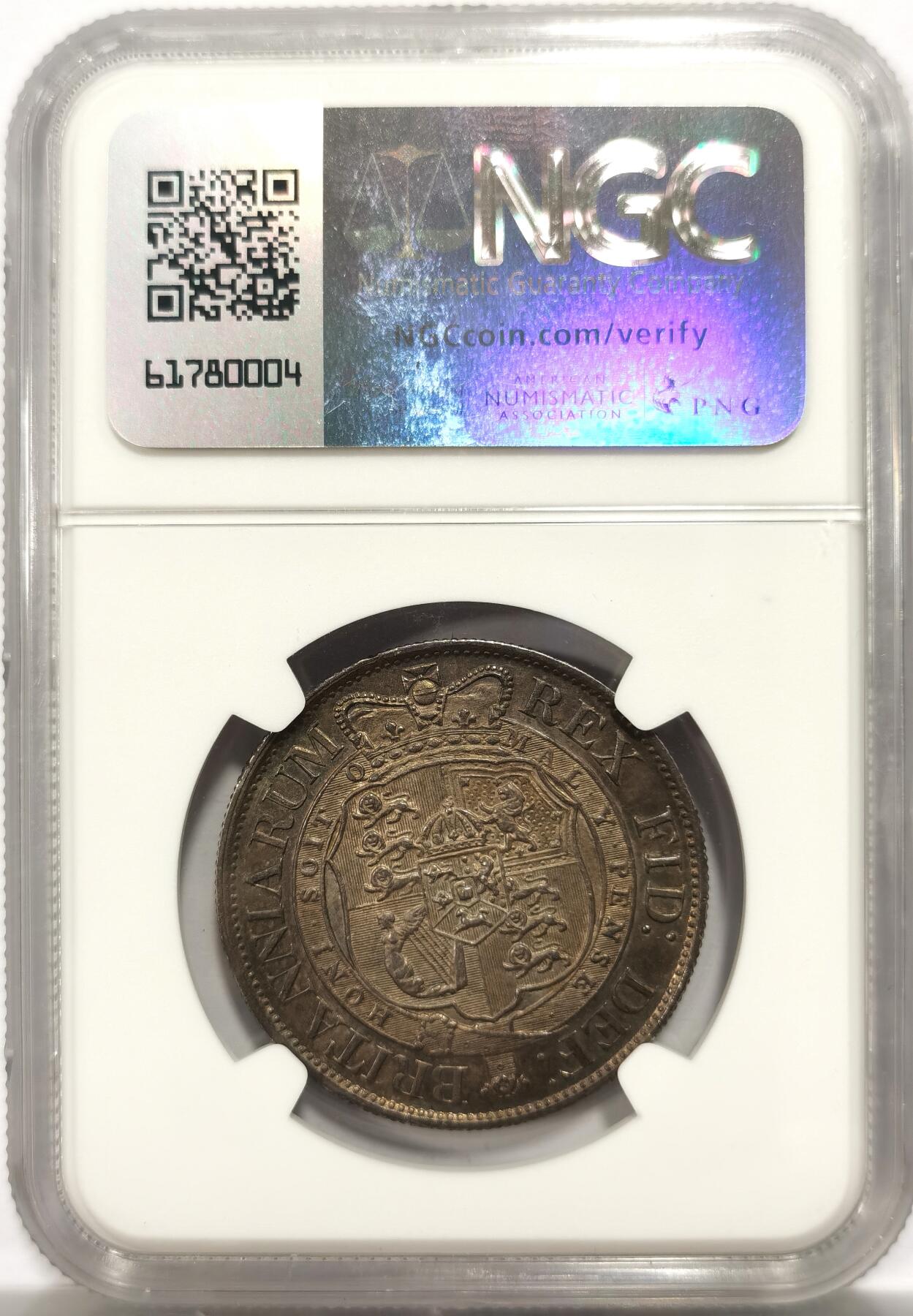 博洋堂“岁启嘉年”2026新年精品大拍专场暨第155期（全场包邮） NGC MS62 英国1817年乔治三世牛头半克朗银币 黑五彩 味道币