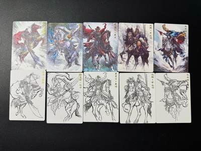 NO.20 好又多金牌大场，新年马到成功！新店点关注不迷路！每周一站式配齐，方便凑单！（周6晚8点截拍，卖家送拍0抽成！） - 卡德曼 张建东水浒 梁山五虎将 原色+线稿 2套10张