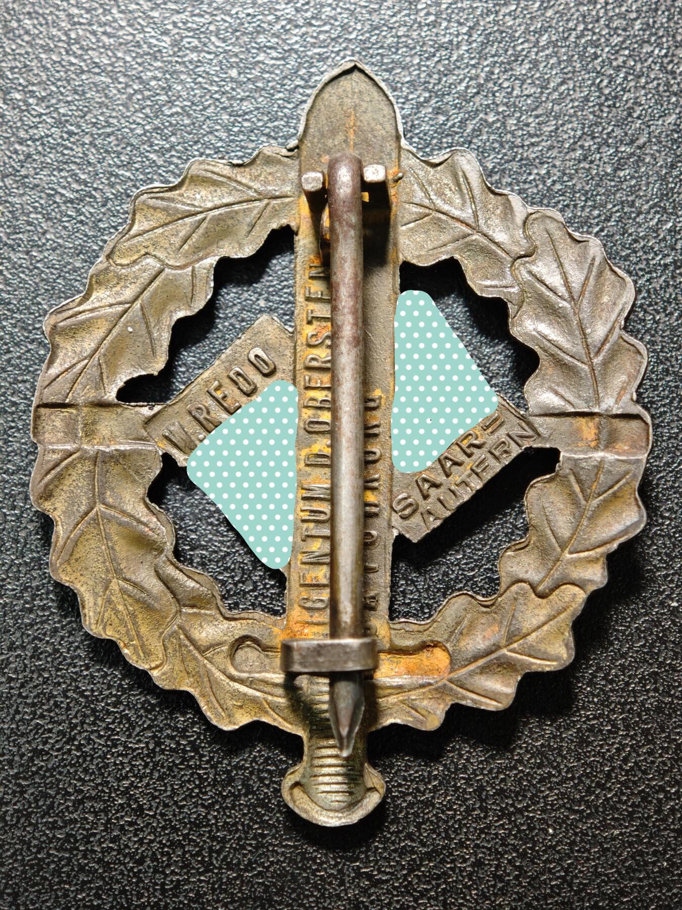 【德藏】世界币章拍卖第160期 德国铜级冲锋队体能奖章 带厂标 直径约：47mm×59.2mm；重约：17.3g（原图请联系客服）