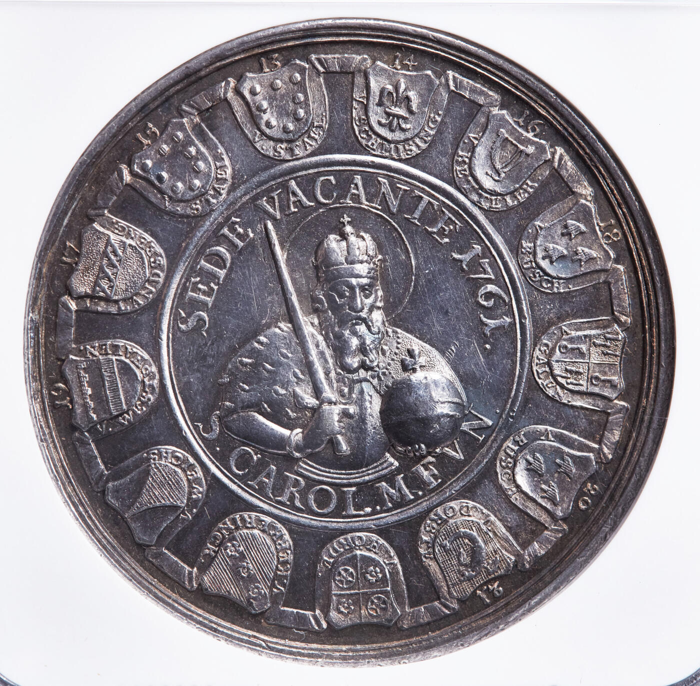 【俄甄集藏】2026年(046)01-07 星期三 晚 19:30 全场包邮 神圣罗马帝国-德国奥斯那布鲁克1761年主教缺位1泰勒大银币，NGC MS61，稀少品种，原味老包浆，高浮雕，唯一亚军分数