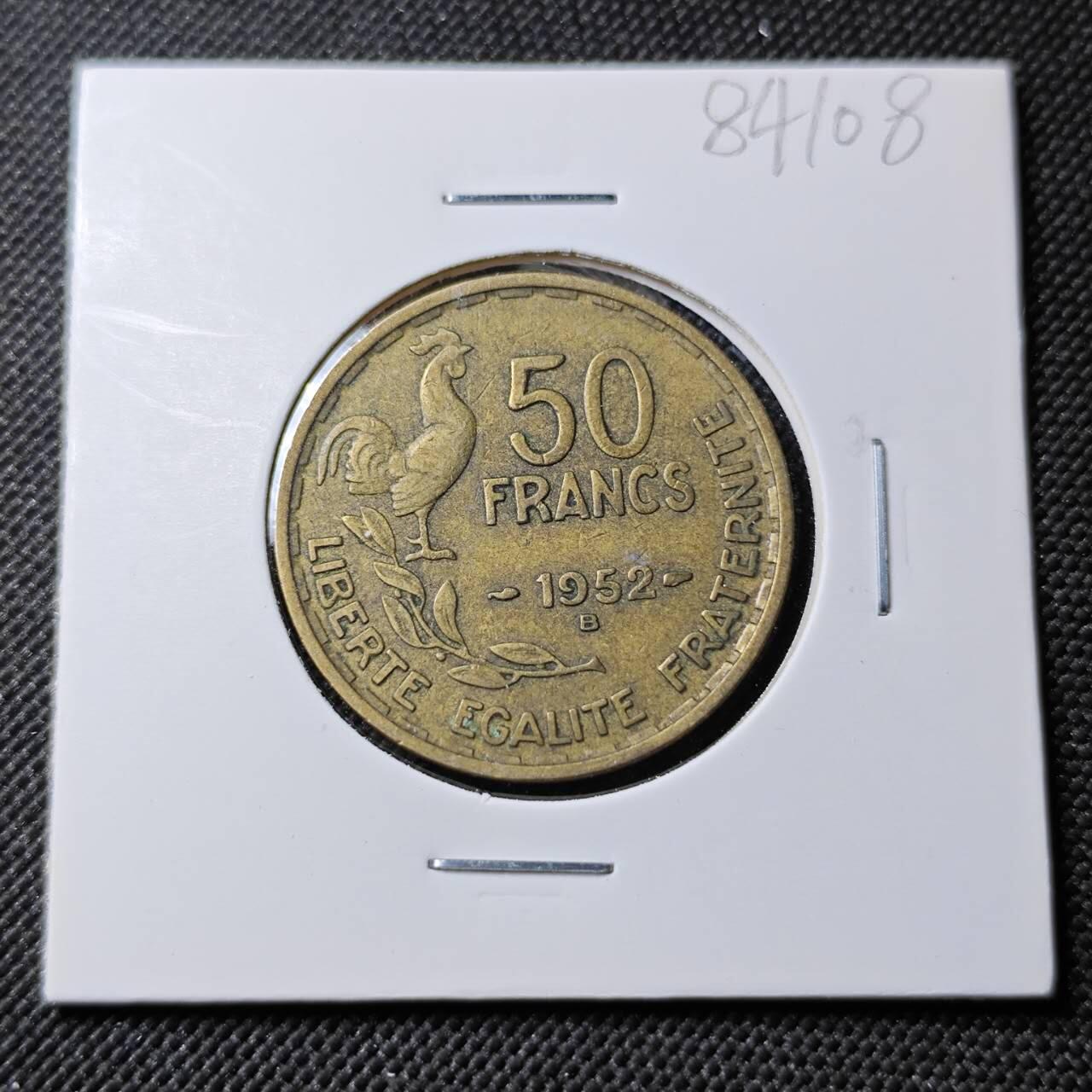 KK钱币收藏小铺  第384期  2月预留时间 周末发货  法国50法郎铜币