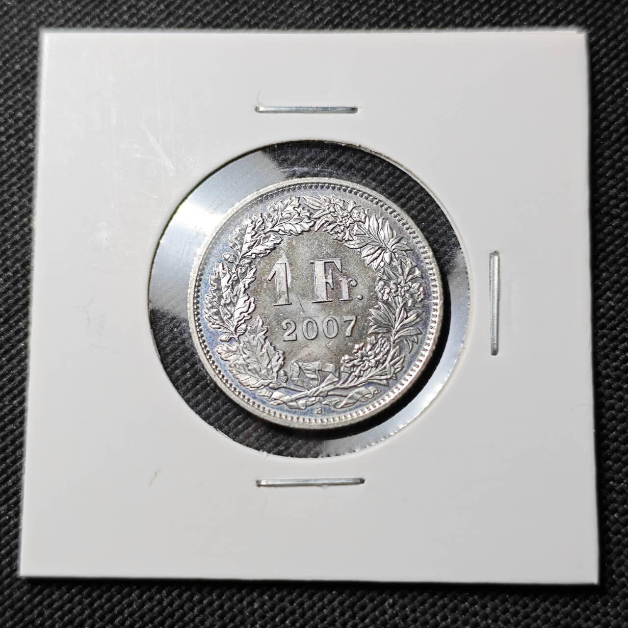 KK钱币收藏小铺  第384期  2月预留时间 周末发货  2007瑞士1法郎