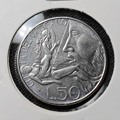 KK钱币收藏小铺  第384期  2月预留时间 周末发货 -  梵蒂冈50里拉 少见主题