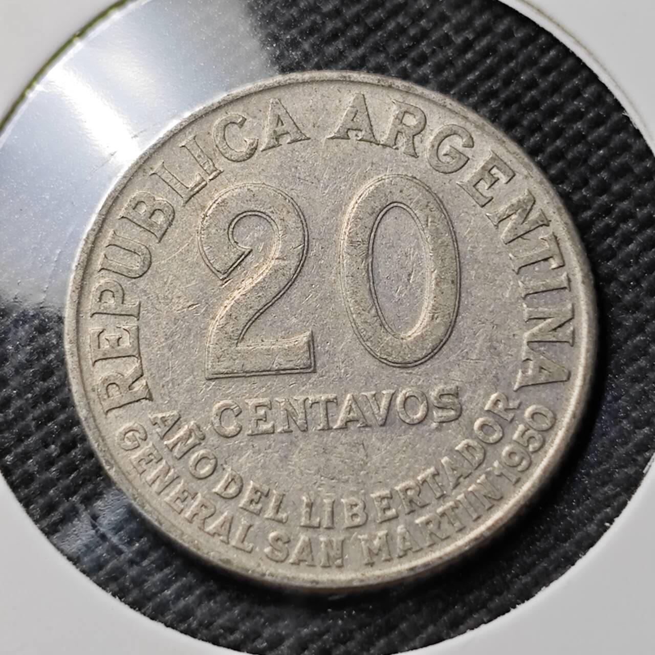 KK钱币收藏小铺  第384期  2月预留时间 周末发货  阿根廷20分纪念币