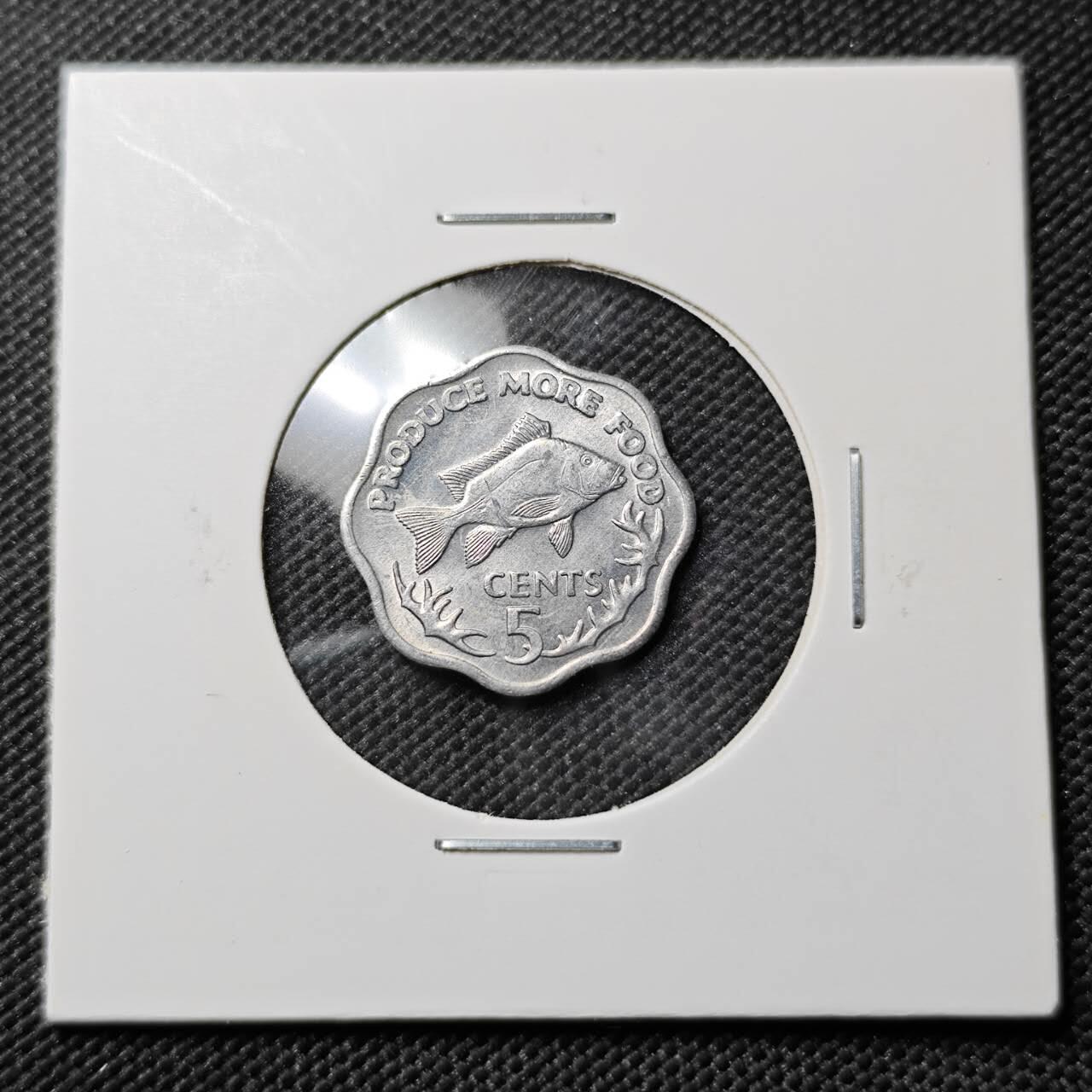 KK钱币收藏小铺  第384期  2月预留时间 周末发货  1977塞舌尔5分 