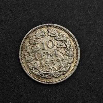 【淘币小摊】限时拍第八百三十九拍  散币银币场  满百包邮可预留两周  周一统一发货  - 荷兰1939年10分银币 参考银价15