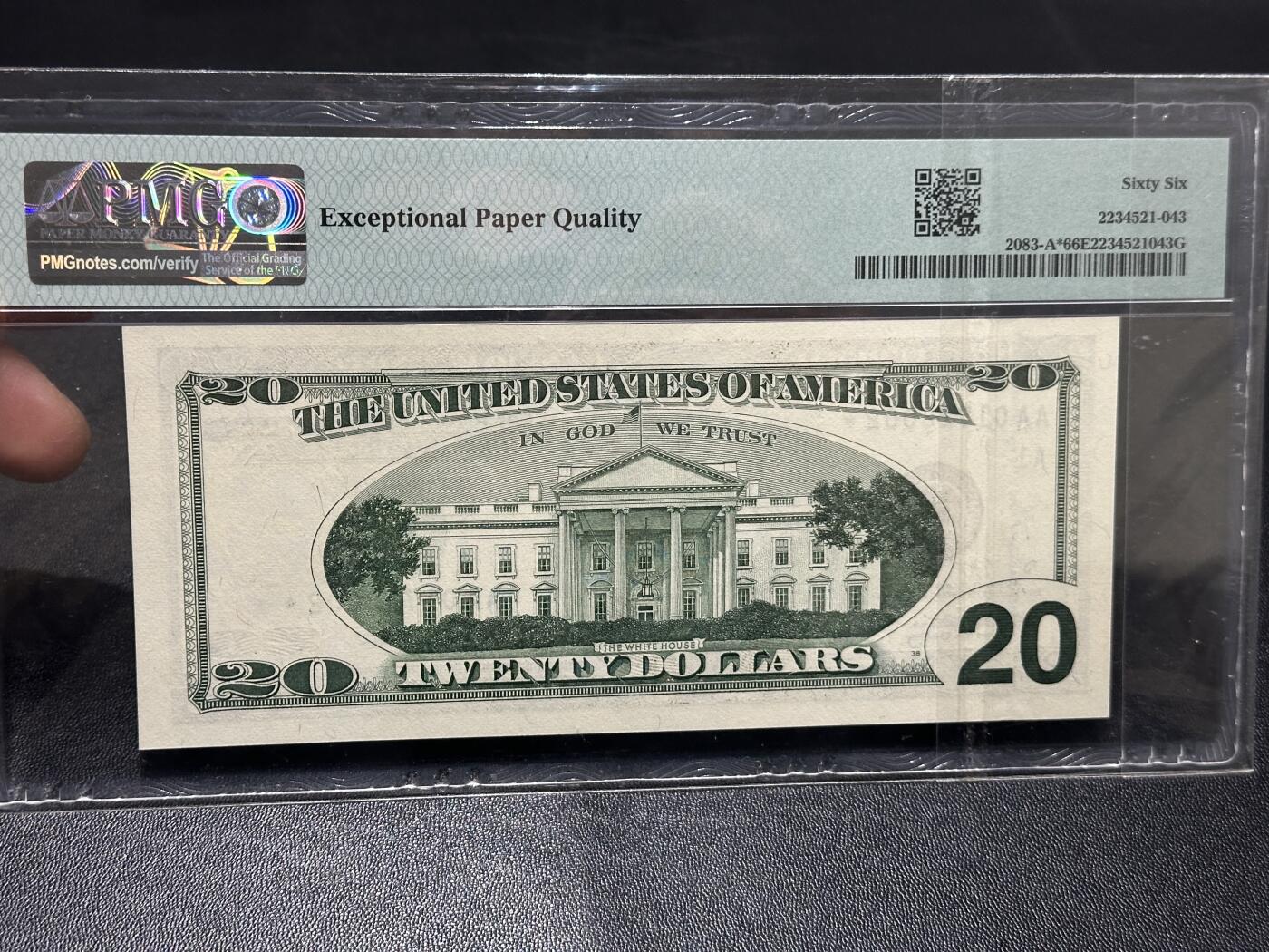 🎉🎉🎉《外钞收藏家》第六百期（年度庆典场）（本平台长期征集拍品、欢迎藏友们联系合作）❤️❤️❤️ 1996年美国大头版20美元 PMG66 AA冠 补号