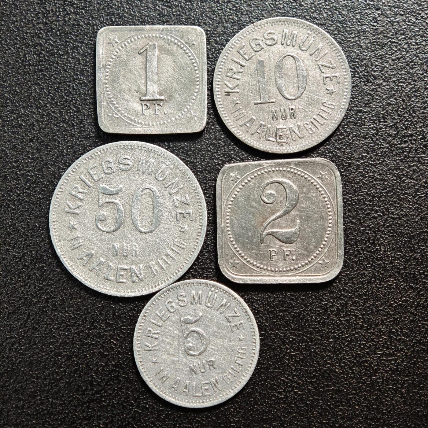 【德藏】世界币章拍卖第160期 德国 德紧硬币 5枚一组