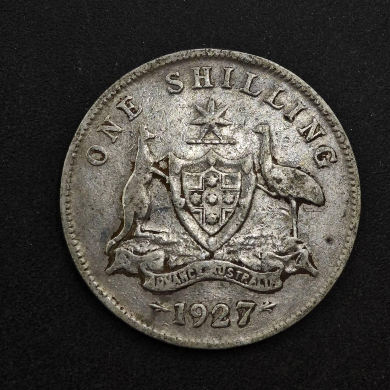 【淘币小摊】限时拍第八百三十九拍  散币银币场  满百包邮可预留两周  周一统一发货  澳大利亚1927年乔治五世一先令银币参考银价87
