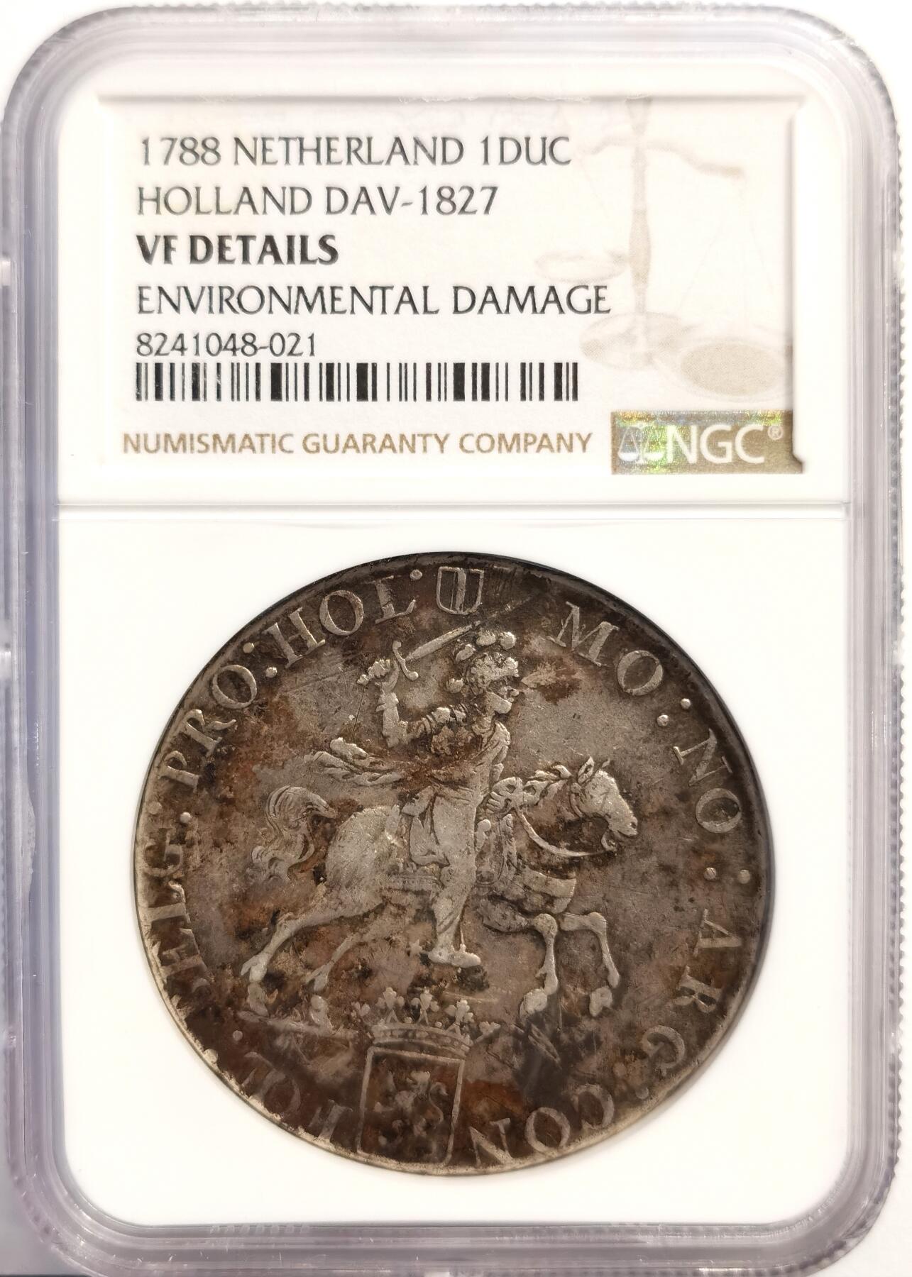 博洋堂“岁启嘉年”2026新年精品大拍专场暨第155期（全场包邮） NGC VF 荷兰1788年荷兰省1杜卡特马剑大银币