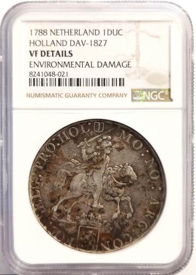 博洋堂“岁启嘉年”2026新年精品大拍专场暨第155期（全场包邮） - NGC VF 荷兰1788年荷兰省1杜卡特马剑大银币