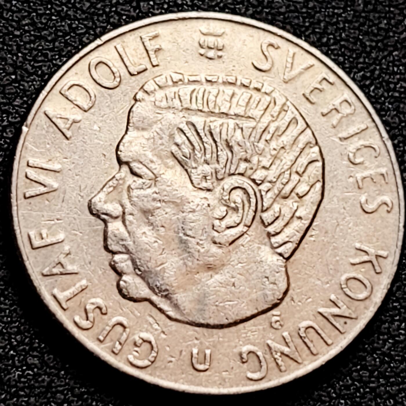 泉币菌-第160场-新年第三场 精品福利场 瑞典1973年1克朗.古斯塔夫六世.皇冠盾牌 25mm