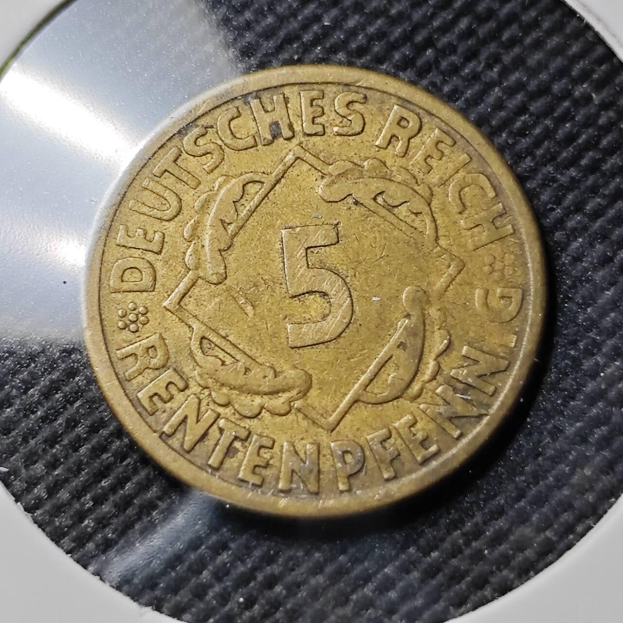 KK钱币收藏小铺  第383期  2月预留时间 周末发货  1924魏玛5分