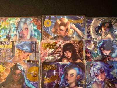 NO.20.5 好又多妹卡大赏，祝你新年旺桃花~只能从此链接进的专场！新店点关注不迷路~每周一站式配齐，方便凑单！（周5晚9点截拍，卖家送拍免费！） - 玩卡秀 动漫女主合集一套9张 球星卡尺寸 双面卡 粗闪