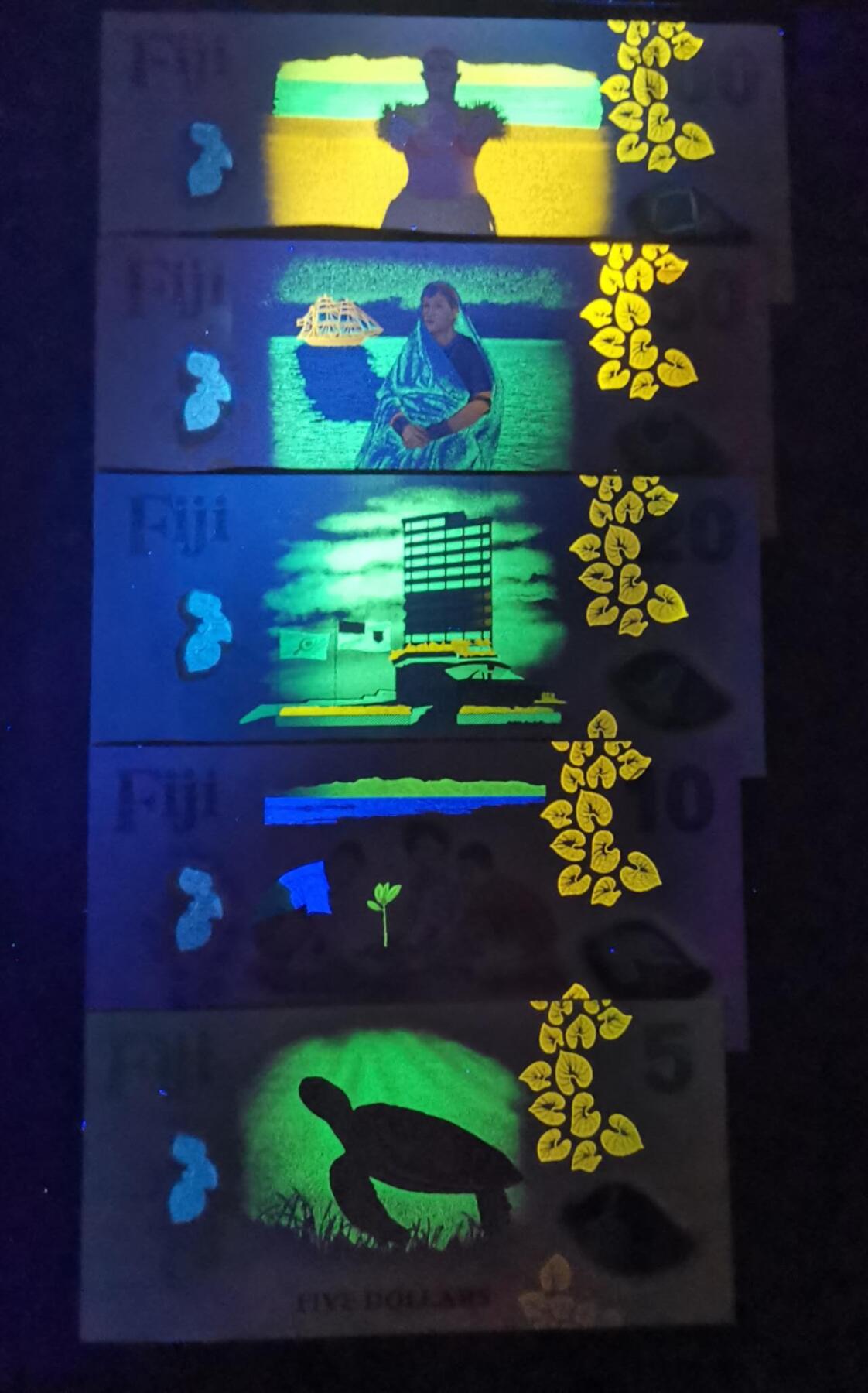 《艾美收藏》第227期-1.3周六外币黄金场-马年首拍 斐济2025年新版塑料钞首发AA冠5枚大全套无47全新UNC 颜值超高